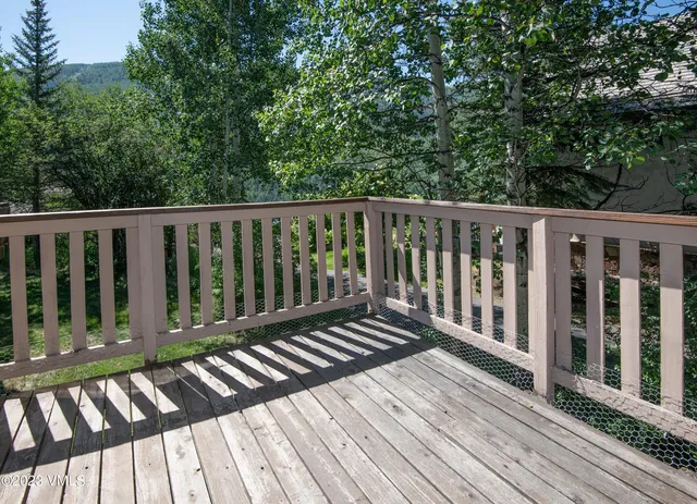 a view of wooden deck