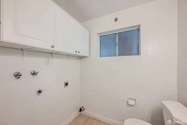 a bathroom with a window