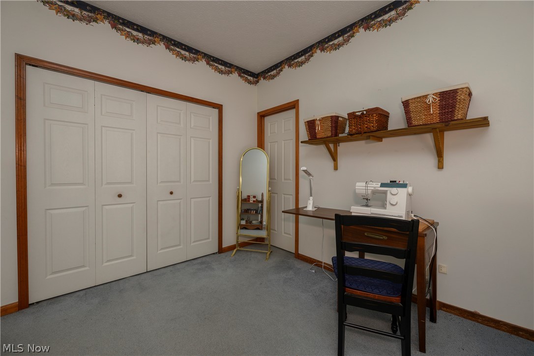 8745 Broadview Road Broadview Heights, OH 44147 - Photo 14 of 49 Bedroom featuring light blue carpeting, white walls, and a decorative border