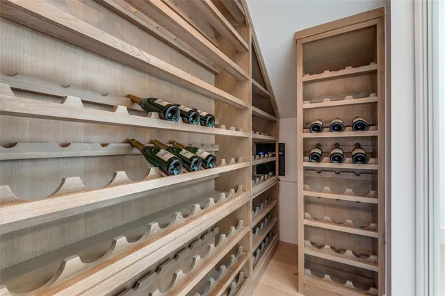 a shelf with cup and plates