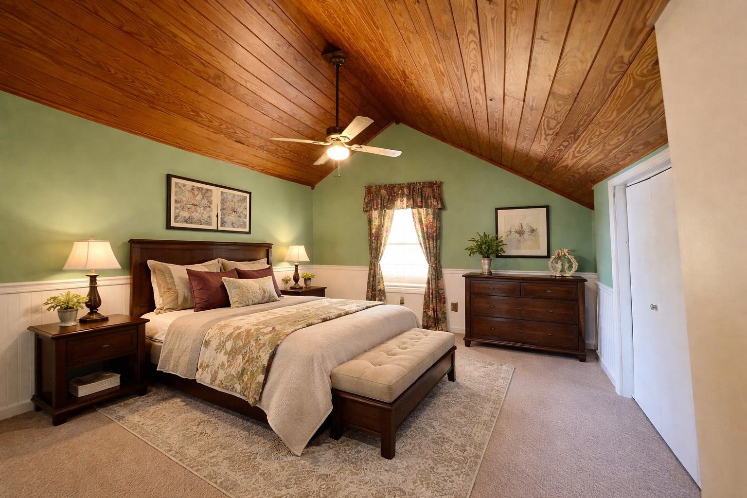 720 Riverside Lane Crump, TN 38327 - Photo 24 of 40 Carpeted bedroom featuring wainscoting and ceiling fan