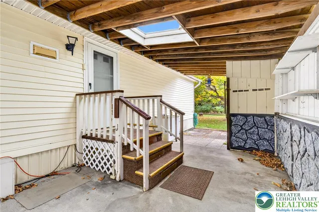 a view of a house with a patio
