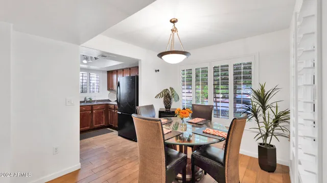 a workspace with furniture window and outside view