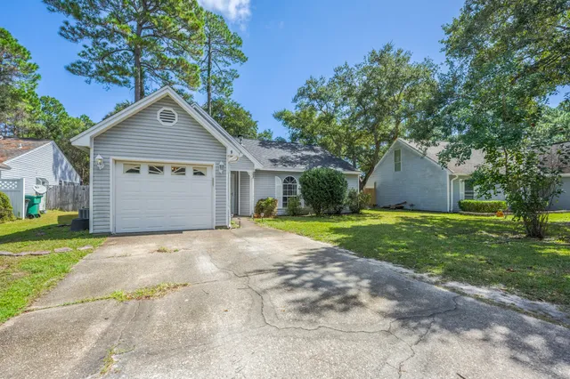a view of outdoor space yard and garage