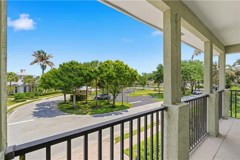 a view of a balcony with lake view
