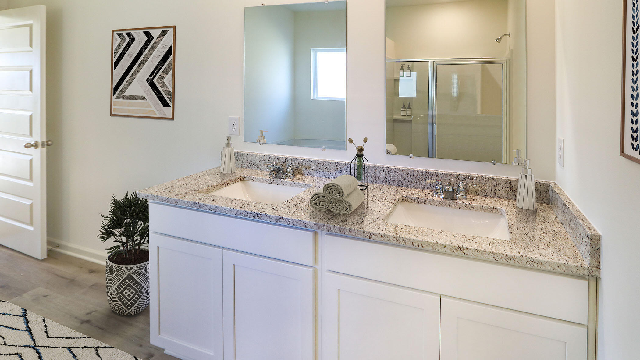 140 Dockside Road Freeport, FL 32439 - Photo 15 of 21 a bathroom with a granite countertop sink and a mirror
