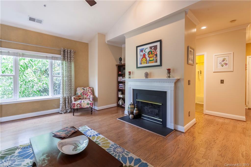 5730 Closeburn Road, Unit M Charlotte, NC 28210 - Photo 5 of 21 a living room with furniture and a fireplace