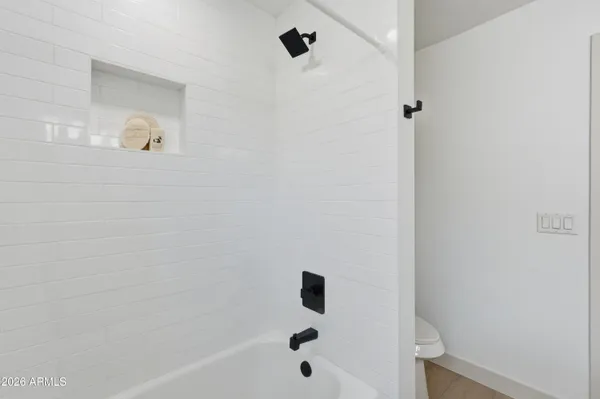 a bathroom with a bathtub
