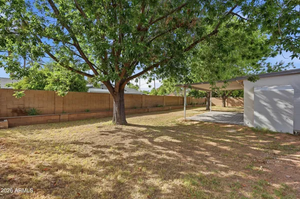 a backyard of a house with lots of green space