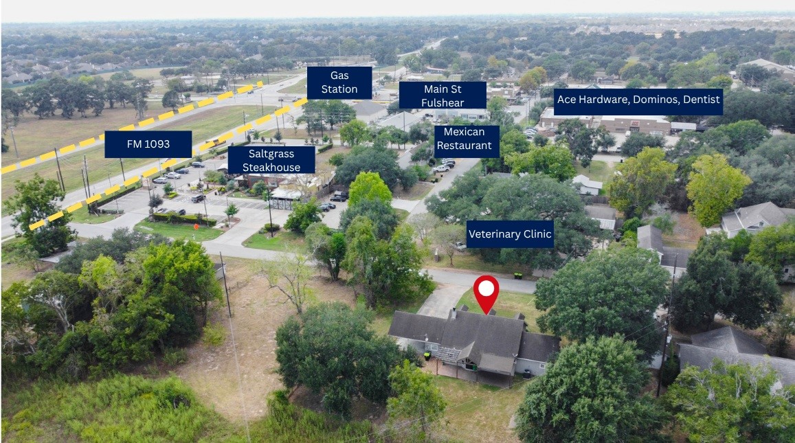 8411 Syms Street Fulshear, TX 77441 - Photo 5 of 29 an aerial view of a house with a yard and lake view