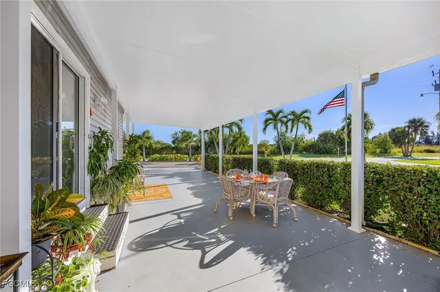 a outdoor view with a sitting space