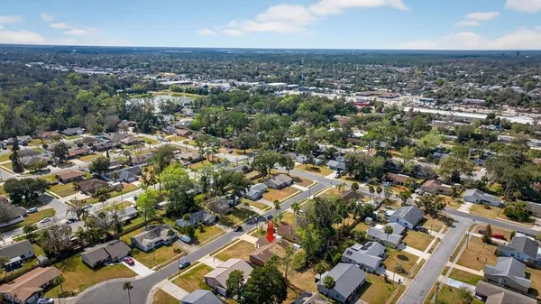 an aerial view of multiple house