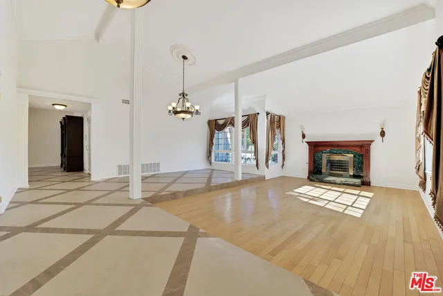 a view of a livingroom with a fireplace