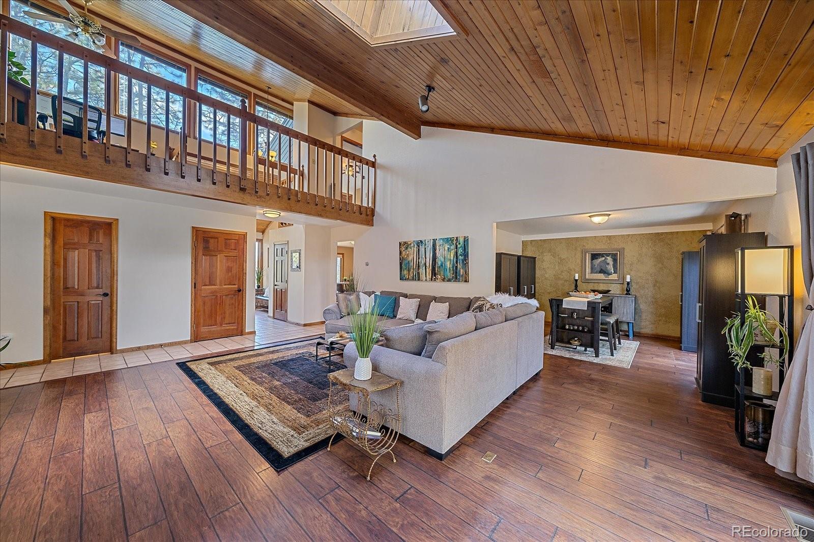 4059 Histead Way Evergreen, CO 80439 - Photo 10 of 37 a living room with furniture and wooden floor
