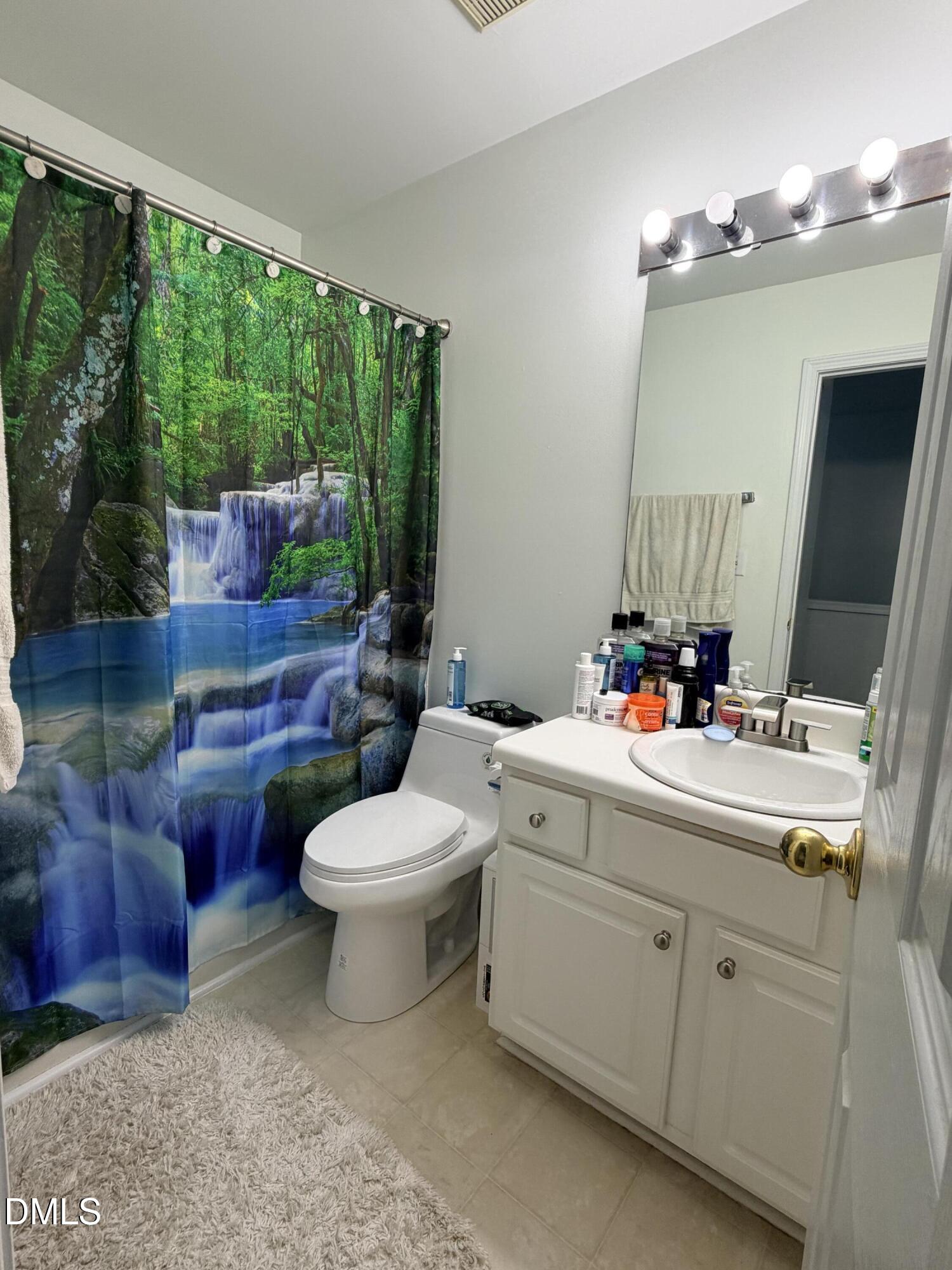 5345 Glen Canyon Road Raleigh, NC 27616 - Photo 19 of 21 a bathroom with a toilet sink and mirror