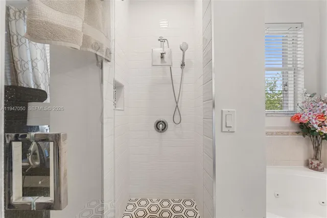 a bathroom with a shower