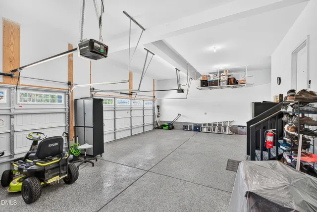 a view of a garage with stuff