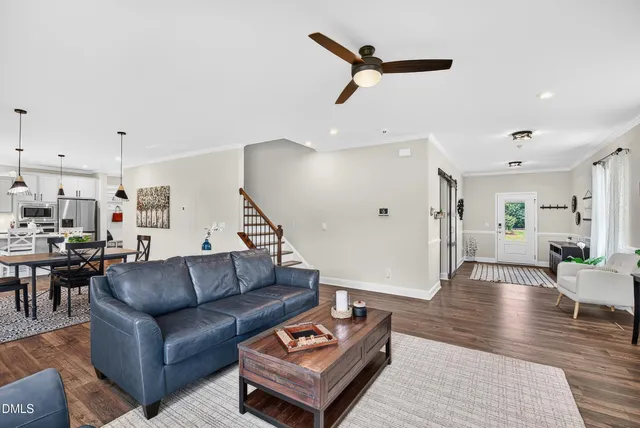 a living room with furniture