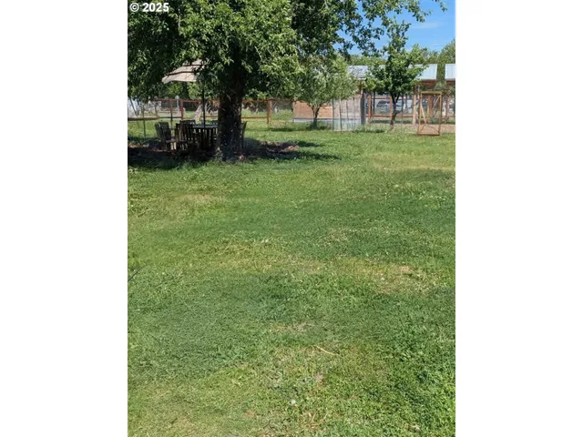 a view of building with yard