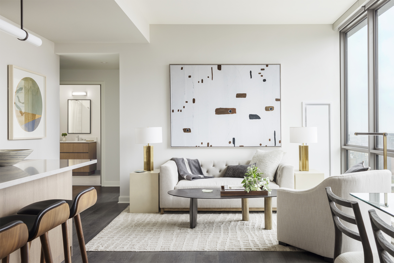 164 North Peoria Street, Unit 2504 Chicago, IL 60607 - Photo 6 of 10 a living room with furniture and wooden floor