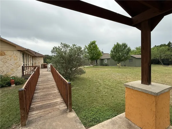 a view of a lake with outdoor space