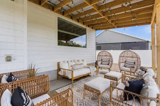 596 South Meade Street Mapleton, UT 84664 - Photo 26 of 38 View of patio with outdoor seating