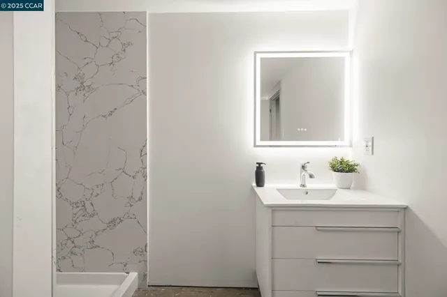 a front view of a building with street view