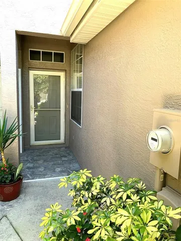 a view of a backyard of a house