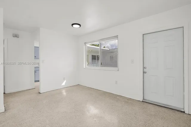 an empty room with closet