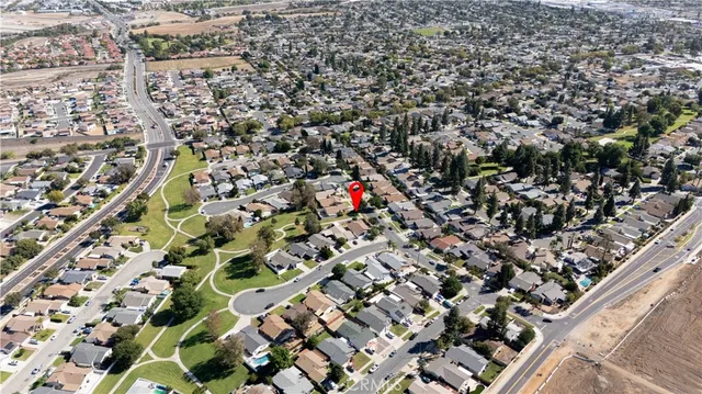 an aerial view of multiple house