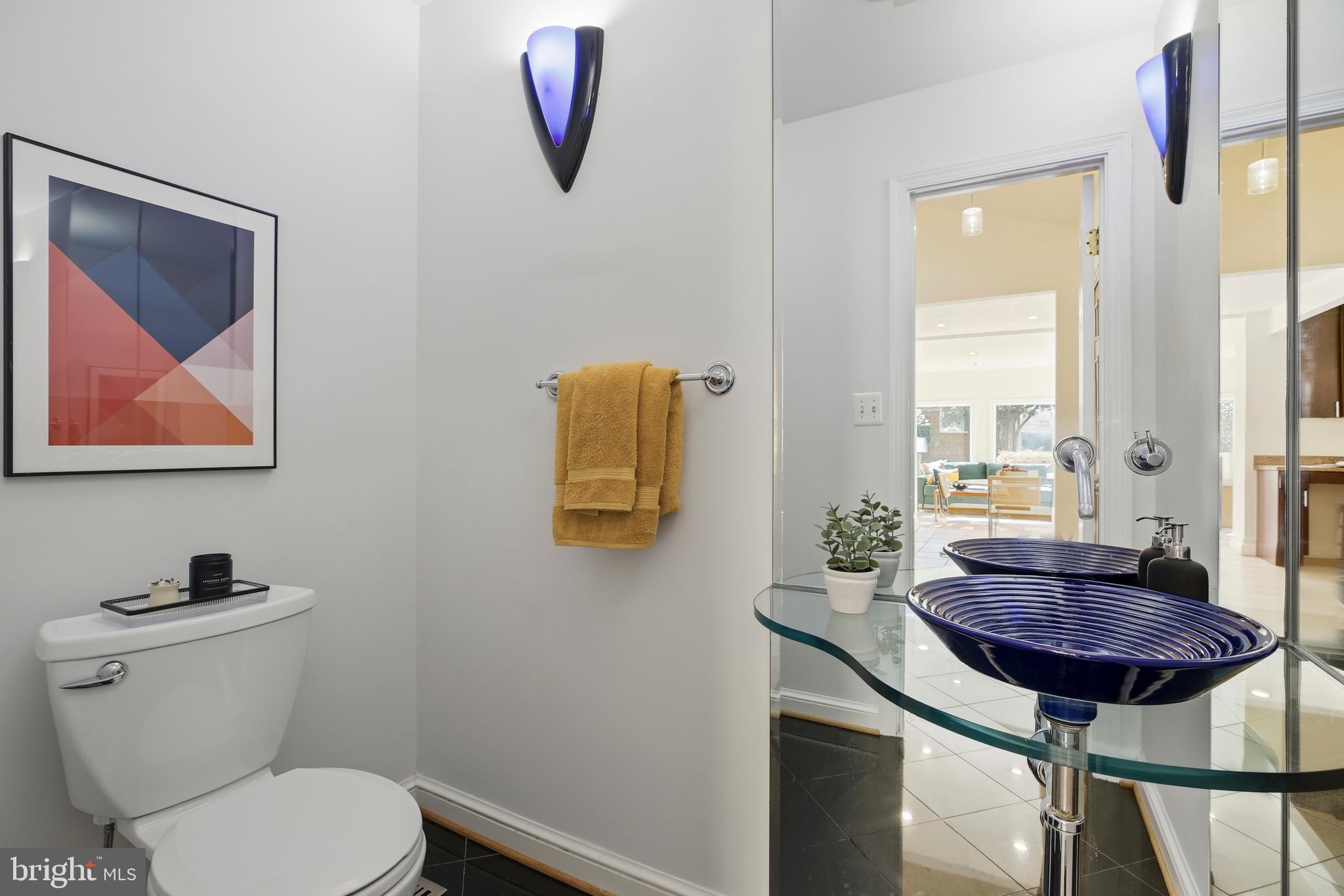 9914 Fernwood Road Bethesda, MD 20817 - Photo 24 of 61 a bathroom with a toilet a sink and a mirror