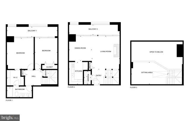 a picture of a room with black white wall