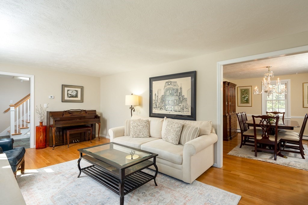 5 Chatham Circle Hingham, MA 02043 - Photo 11 of 30 a living room with furniture a couch and a fireplace