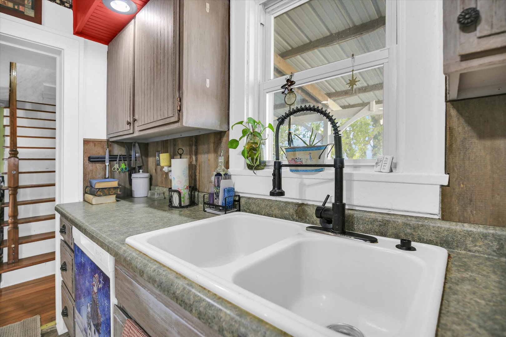23 County Road 300 North Ivesdale, IL 61851 - Photo 33 of 45 a bathroom with a granite countertop tub a sink and a large mirror