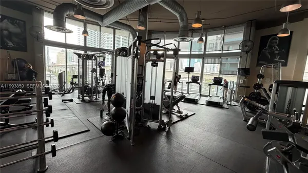 a view of a hallway with workspace
