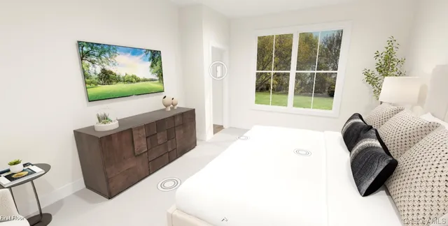 a living room with furniture and window