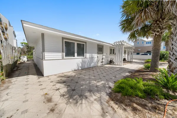 a view of a house with a patio