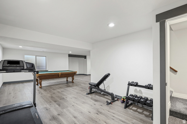 1588 West Rim Rock Drive Stockton, UT 84071 - Photo 26 of 61 Spacious lower level featuring wood-finish flooring and recessed lighting