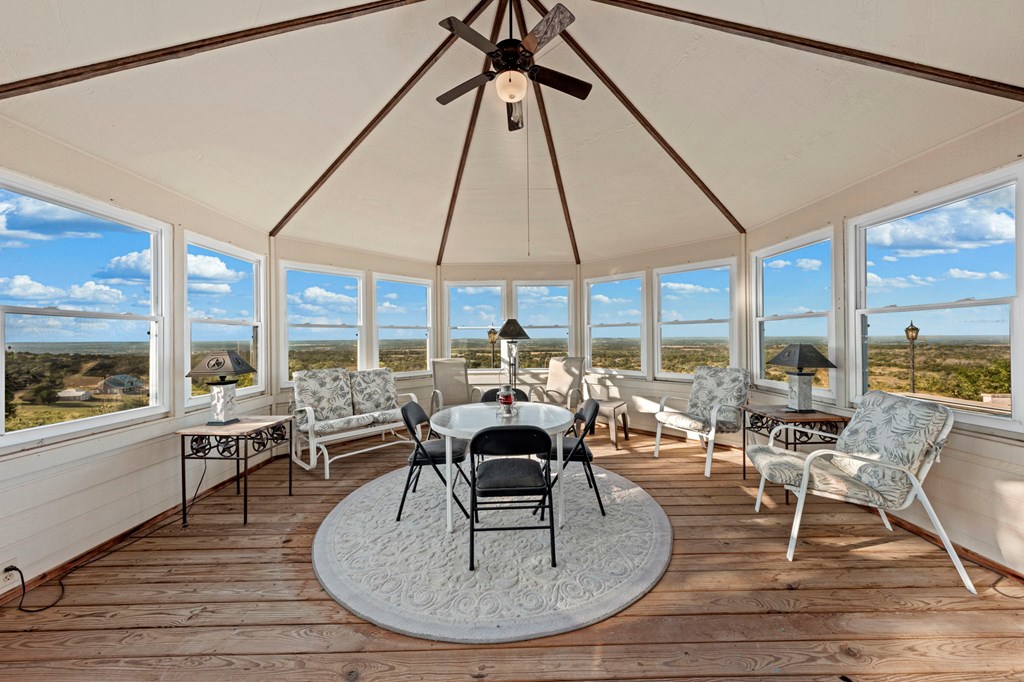 726 Paradise Ranch Road Fredericksburg, TX 78624 - Photo 24 of 38 a living room with furniture and a large window