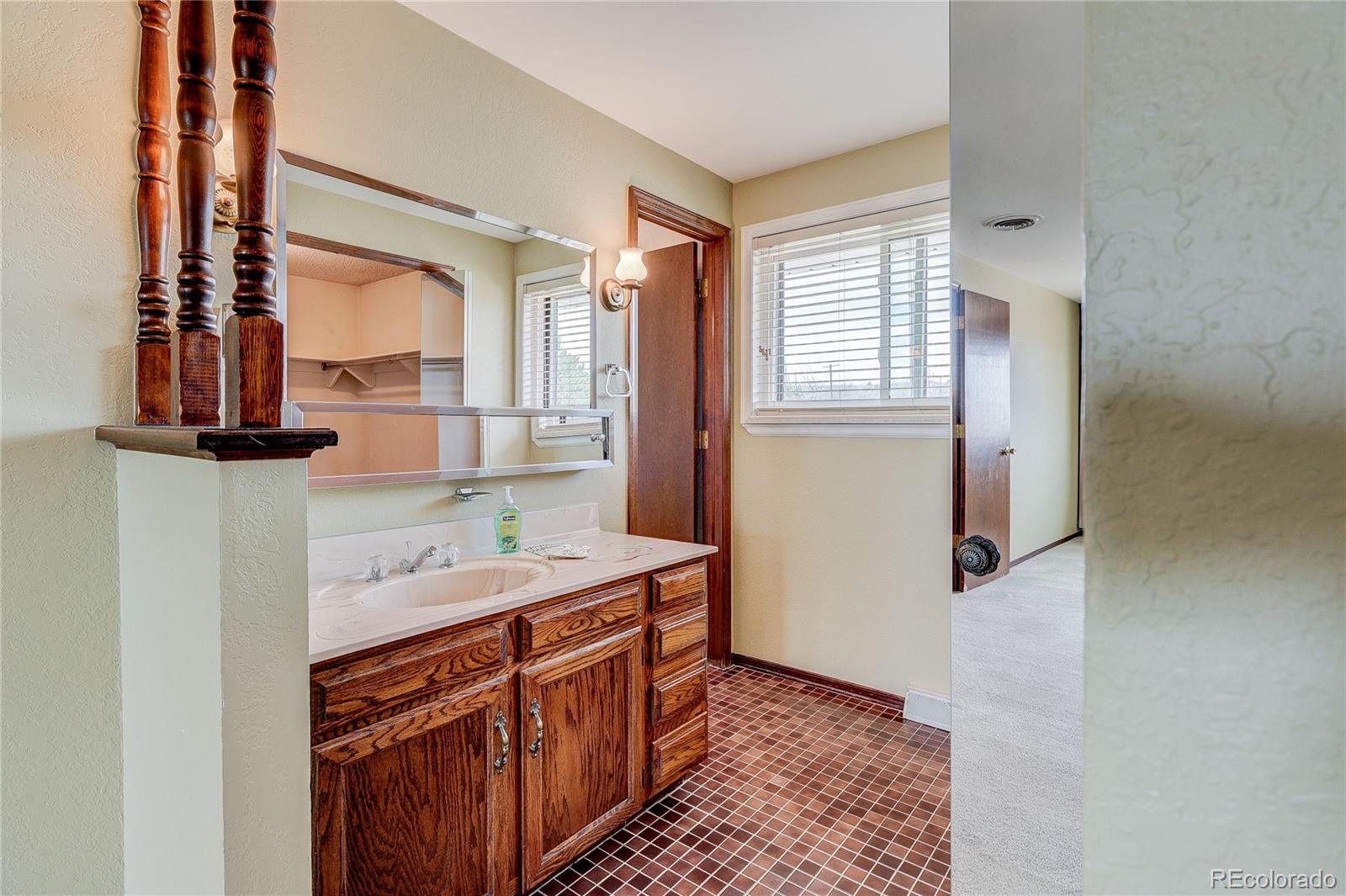 806 Cole Street Golden, CO 80401 - Photo 24 of 36 a bathroom with a sink and a mirror