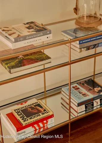 a view of a balcony with wooden floor