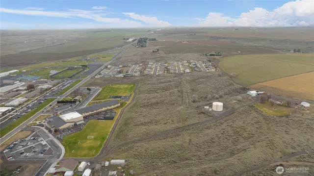 an aerial view of a city