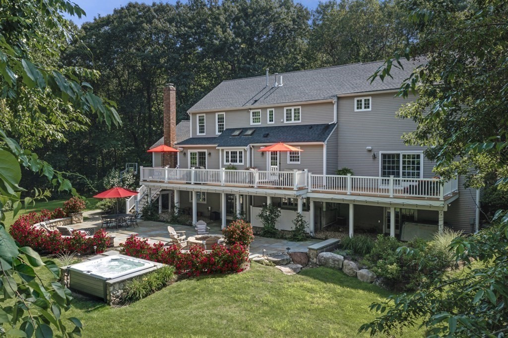 25 Baldpate Road Boxford, MA 01921 - Photo 41 of 42 a aerial view of a house with swimming pool and garden