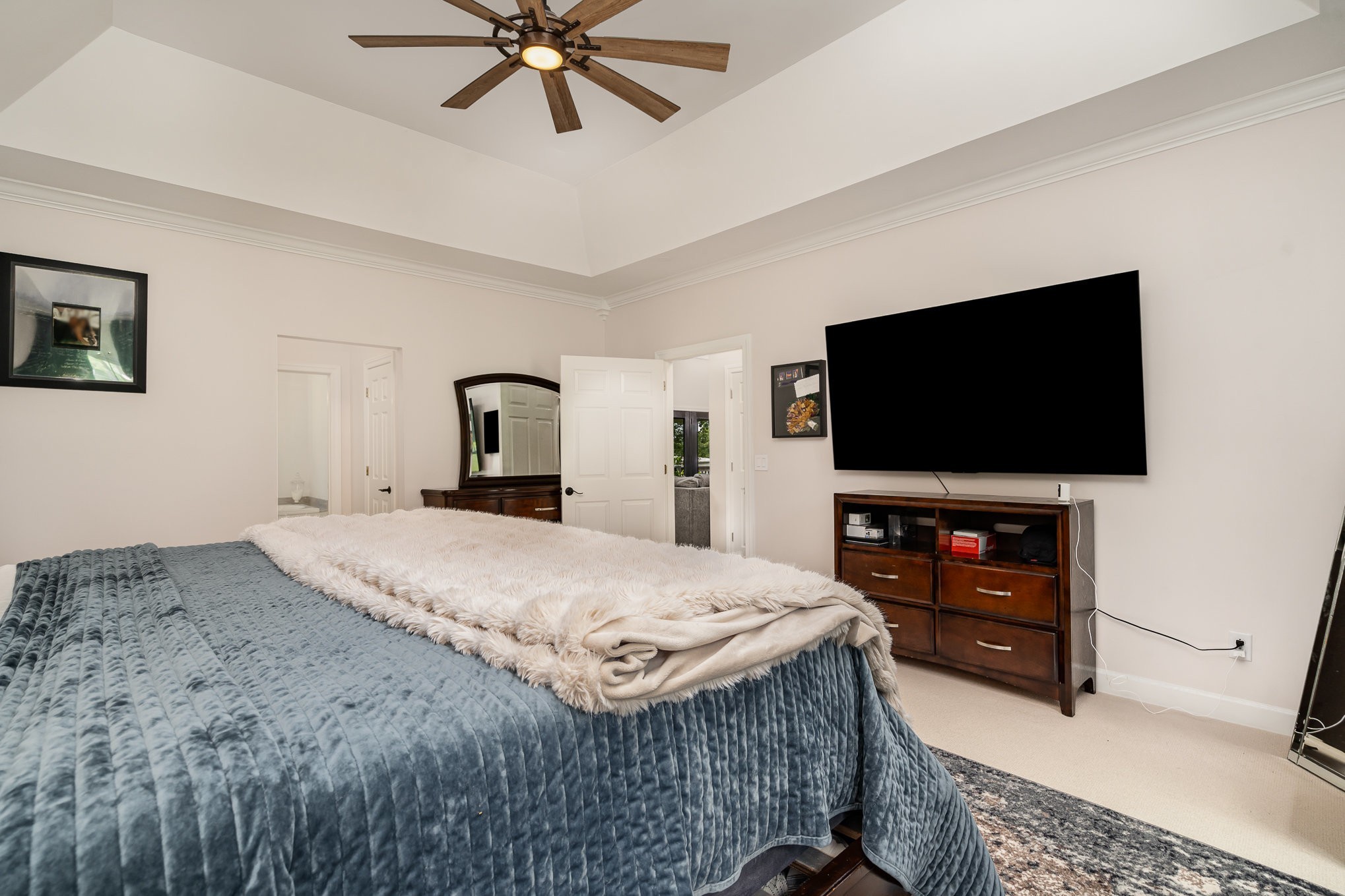 1640 Eno Road Dickson, TN 37055 - Photo 23 of 64 a bedroom with a bed and a flat screen tv