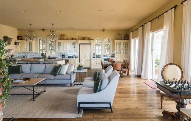 a living room with furniture