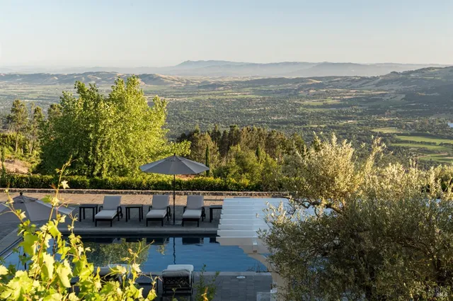 a view of a lake with a mountain view