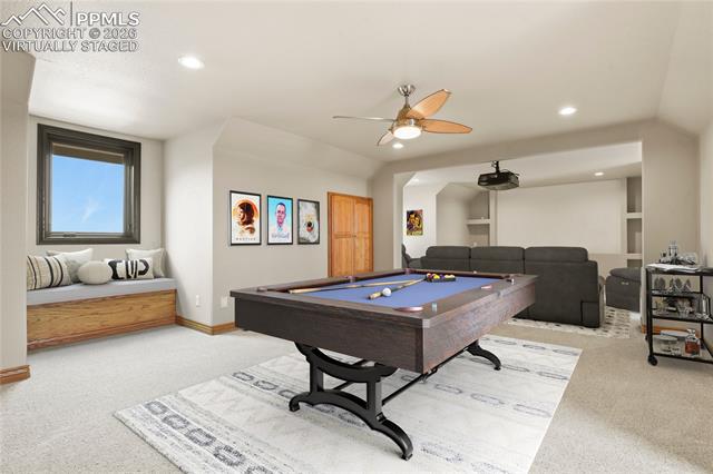 5220 Roundup Ridge Road Colorado Springs, CO 80908 - Photo 35 of 50 Media/Bonus room complete with projector and equipment. Virtually Staged