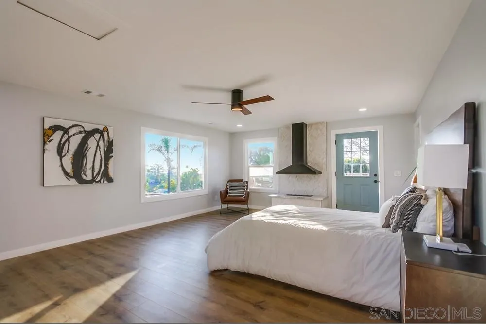 545 Ocean View Avenue Encinitas, CA 92024 - Photo 31 of 75 a bed room with a bed and a television