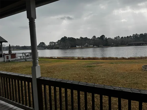 a view of lake from balcony