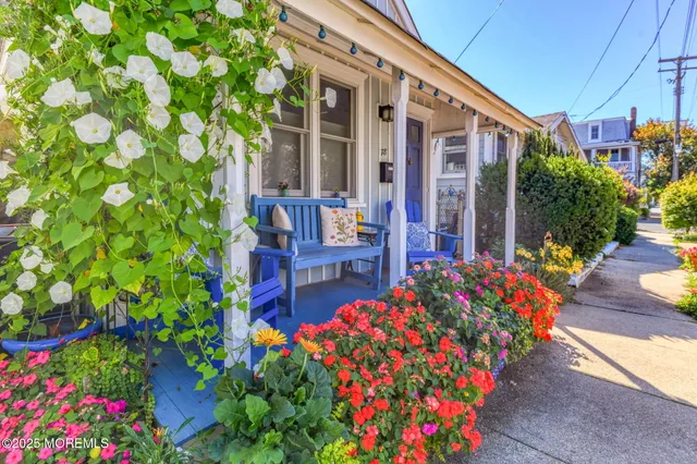 a backyard of a house with seating space